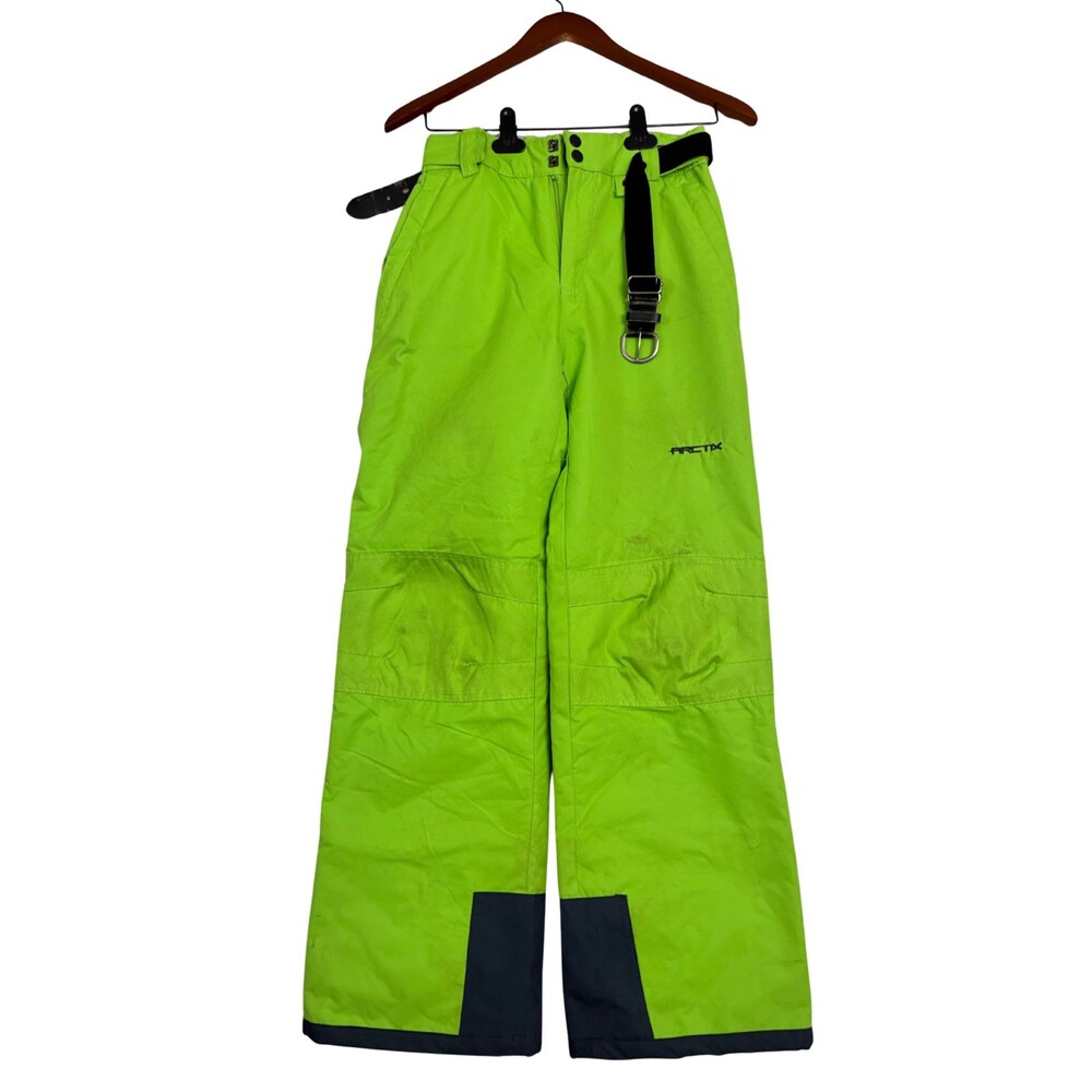 Arctix Kids XL Neon Green Insulated Snow Pants Ski Snowboard Winter Belt